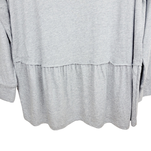 Torrid Gray Hooded Draped Cardigan Size 0X Open Front Ruffled Lightweight Lounge - Picture 10 of 12